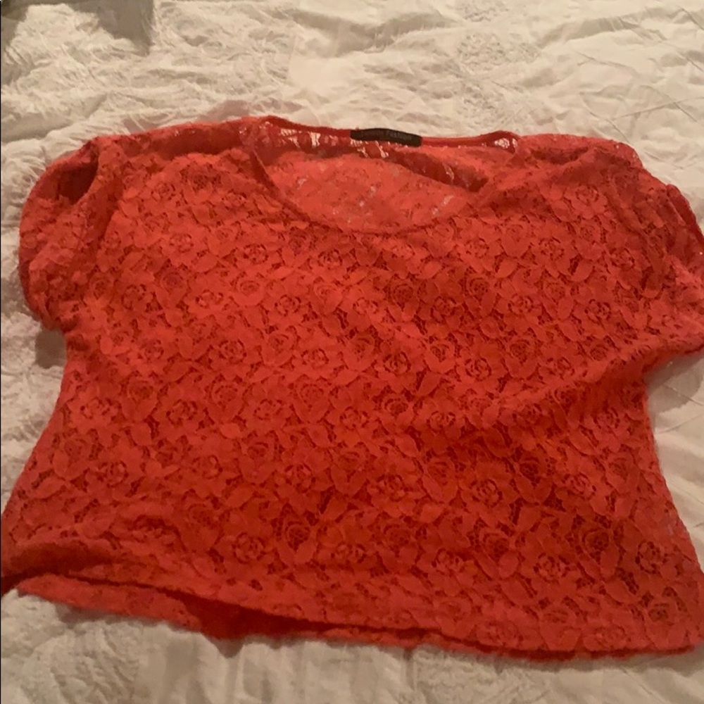Coral lace top